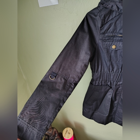 Yoki Girls Medium (Size 8-10) Black Anorak Outerwear Jacket w/ Removable Hood - Picture 4 of 13